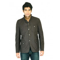 Turtle Solid Men Black Jacket