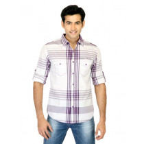 Spykar Men Check White Shirts