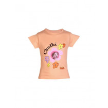 Chhota Bheem Kids Girl Chutki Flowers Orange Tshirt