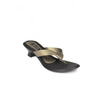 Rocia Women Gold & Black Sandals
