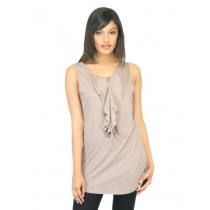 United Colors of Benetton Women Solid Grey Top