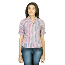 Scullers For Her Check Navy Blue Shirt