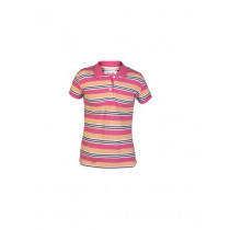 Gini and Jony Girls Polo Striped Pink T-shirt