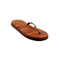 ADIDAS Women Dota and Stripes Orange Flip Flops