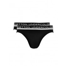 Undercolors of Benetton Men Black Pack of 2 Brief