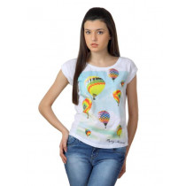Flying Machine Women White Printed T-shirt