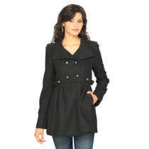 Forever New Women Long Black Jacket