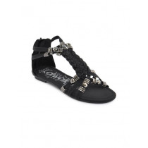 Catwalk Women Weaved Strap Black Flats