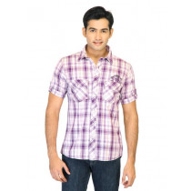 Belmonte Men Check Purple Shirts