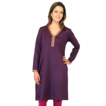 Aurelia Women Solid Purple Kurtas