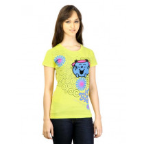 Little Miss Women Printed Yellow T-shirt