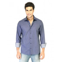 United Colors of Benetton Men Solid Blue Shirts
