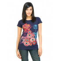 Jealous 21 Women Casual Top Navy Blue Tops