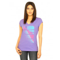 Puma Women cat line tee Purple Tshirts