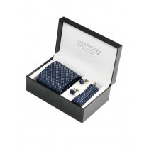 Arrow Men Formal Blue Tie+Cufflink+Pocket square - Combo Pack