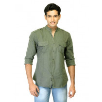 United Colors of Benetton Men Solid Green Shirts