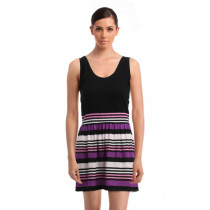 Femella Women Black Striped Tank Dress