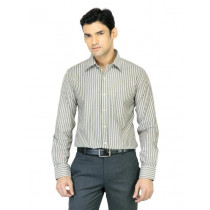 Mark Taylor Men White Red Green Striped Shirt