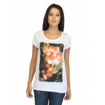 Wrangler Women Printed White T-shirt