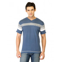 United Colors of Benetton Men Stripes Blue Tshirts