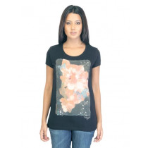 Wrangler Women Printed Black T-shirt