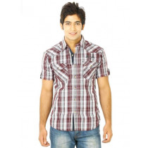 Flying Machine Men Ydc Maroon Shirts