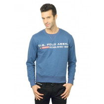 U.S. Polo Assn. Men Solid Blue Sweatshirt