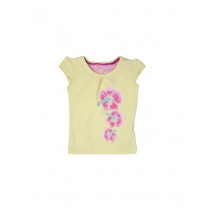 Gini and Jony Girls Printed Yellow Top