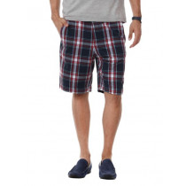 Myntra Men Navy Blue Check Shorts