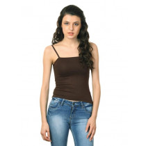 Femella Women Spaghetti Brown Top