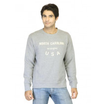 Wrangler Men Printed Grey Sweatshirt