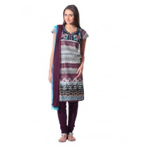 Aneri Women Blue & Maroon Printed Salwar Suit