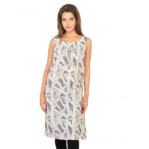 W Women Grey Printed Kurta
