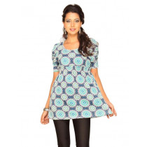 Jealous 21 Women Blue White Patterned Top