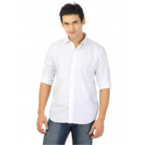 Basics Men White Slim Fit Shirt