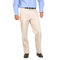 Arrow  Men Solid Cream Trousers
