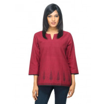Fabindia Women Red Mangalgiri Top
