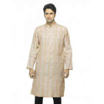 Fabindia Men Beige Chikankari Silk Kurta