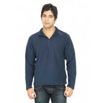 Quechua Men Warm Fleece Navy Blue Sweatshirt
