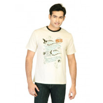 Belmonte Men Printed Cream Tshirts