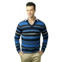 U.S. Polo Assn. Men Stripes Navy Blue Sweater