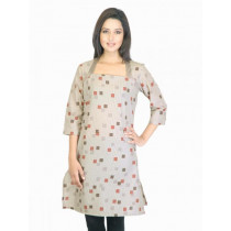 W Women Grey Printed Kurta