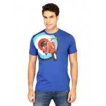 Probase Men Printed Blue Tshirts