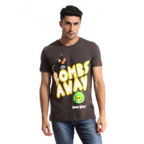 Angry Birds Men Printed Charcoal Grey T-shirt