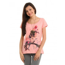 Allen Solly Woman Printed Peach Top