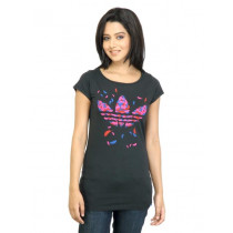 ADIDAS Originals Women Graphic Print Black Tshirt