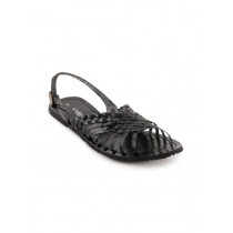 Carlton London Women Casual Black Sandals