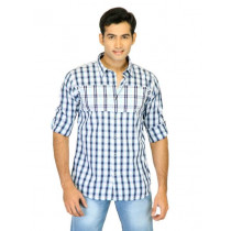 Probase Men Check Blue Shirts