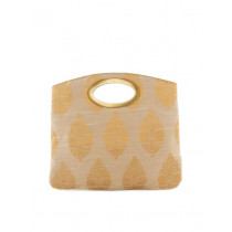 Fabindia Women Beige Silk Clutch