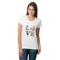 Myntra Women Love Heart White T-shirt